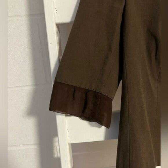 MOSCHINO Brown Blazer Jacket With Ruffled Sleeve Size US 10 - Picture 10 of 16